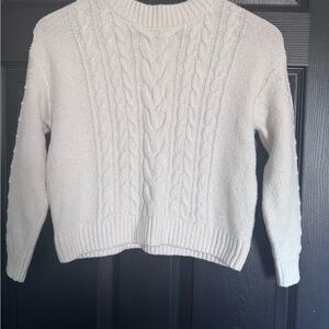 Girls Old Navy White Cable Knit Sweater